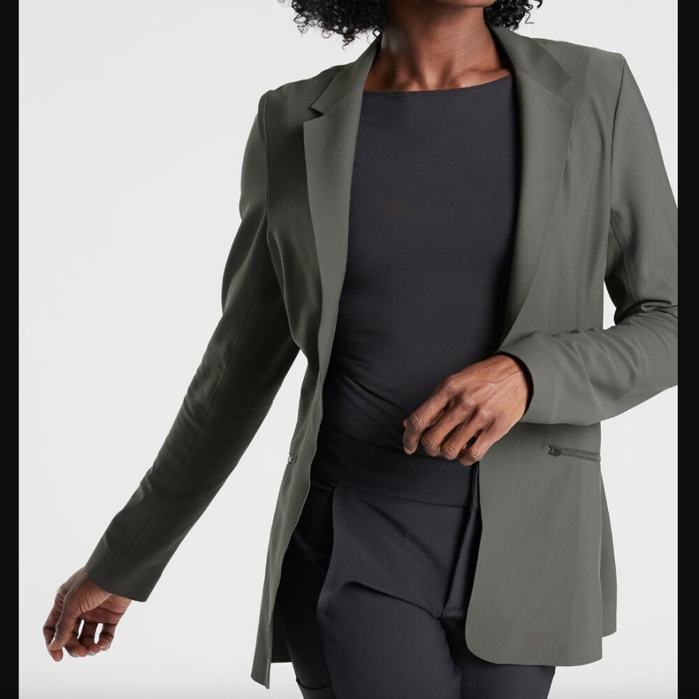 Athleta Dark Gray Interstellar Blazer Jacket - image 1